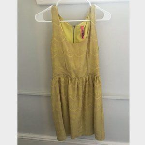 Yellow Eyelet Lace Mini Dress by Eight Sixty